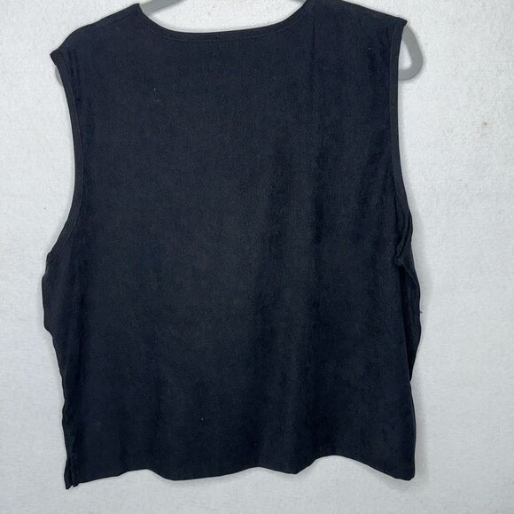 VTG Napa Valley Womens Vest Size Large Black Beaded Gem Buttons - Picture 5 of 5